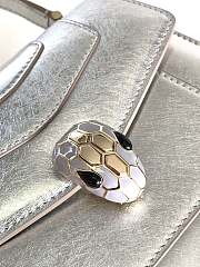 Bvlgari Serpenti Forever small top handle bag in silver - 5