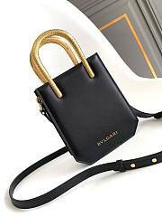 Bvlgari Serpentine mini tote bag in black Metropolitan calf leather - 1