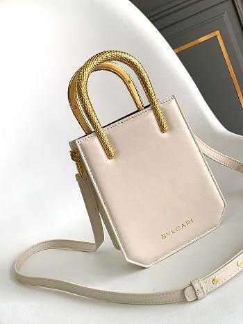 Bvlgari Serpentine mini tote bag in white Metropolitan calf leather
