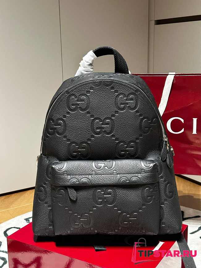 Gucci GG jumbo medium backpack in black GG leather - 1