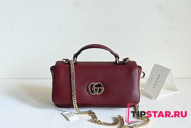 Gucci GG Milano small top handle bag In Burgundy - 1