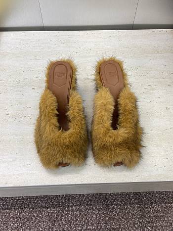 Fendi Open-Toe Lounge Slippers Yellow