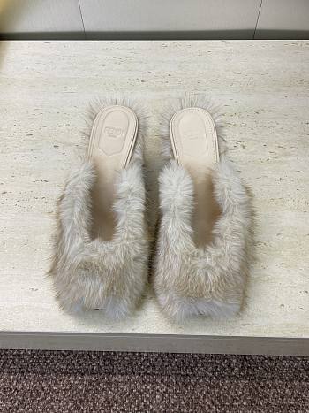 Fendi Open-Toe Lounge Slippers White