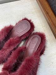 Fendi Open-Toe Lounge Slippers Dark Pink - 6
