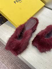 Fendi Open-Toe Lounge Slippers Dark Pink - 5