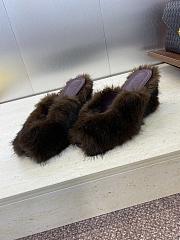 Fendi Open-Toe Lounge Slippers Brown - 4