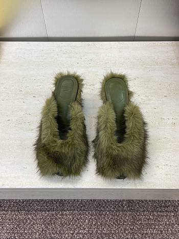 Fendi Open-Toe Lounge Slippers Green