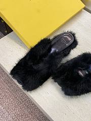Fendi Open-Toe Lounge Slippers Black - 5
