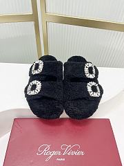 Roger Vivier classic double-diamond-buckle wool slippers 03 - 1