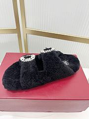 Roger Vivier classic double-diamond-buckle wool slippers 03 - 5