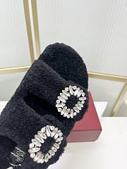 Roger Vivier classic double-diamond-buckle wool slippers 03 - 3
