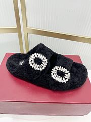 Roger Vivier classic double-diamond-buckle wool slippers 03 - 2
