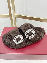 Roger Vivier classic double-diamond-buckle wool slippers 01 - 6