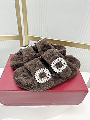 Roger Vivier classic double-diamond-buckle wool slippers 01 - 5