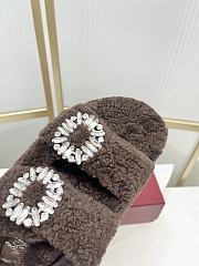 Roger Vivier classic double-diamond-buckle wool slippers 01 - 4