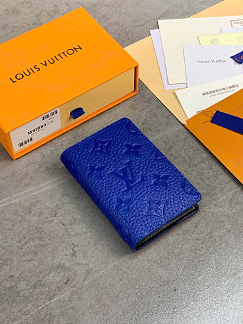 Louis Vuitton Pocket Organizer Taurillon Monogram leather blue