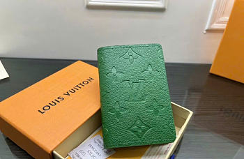 Louis Vuitton Pocket Organizer Taurillon Monogram leather green
