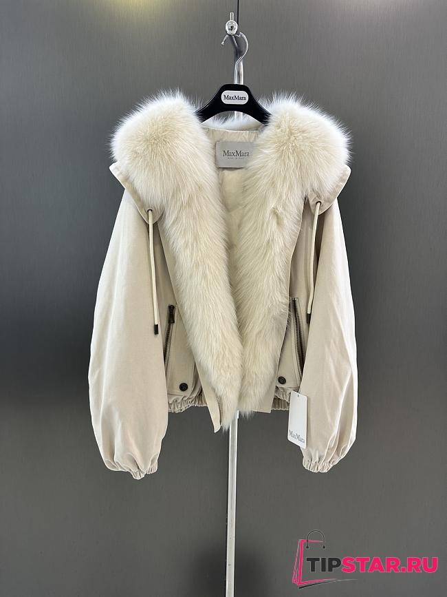 Maxmara fall/winter fur and goose down jacket in white - 1