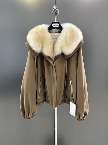 Maxmara fall/winter fur and goose down jacket in dark beige