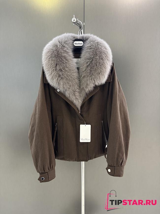Maxmara fall/winter fur and goose down jacket in dark brown - 1