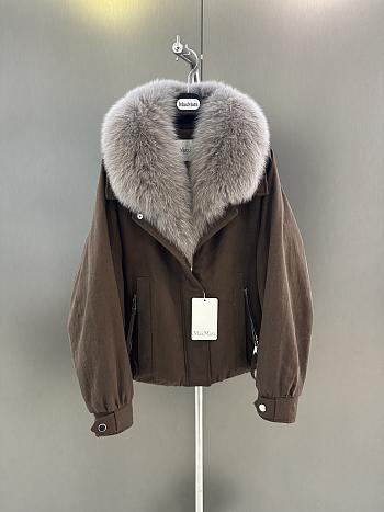 Maxmara fall/winter fur and goose down jacket in dark brown