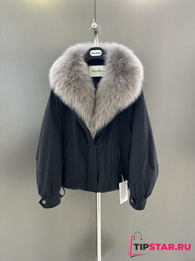 Maxmara fall/winter fur and goose down jacket in dark blue - 1