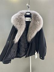 Maxmara fall/winter fur and goose down jacket in dark blue - 4