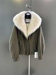 Maxmara fall/winter fur and goose down jacket in green - 1