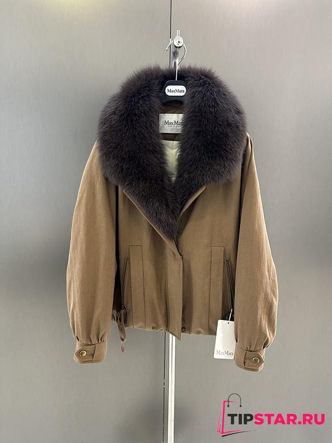Maxmara fall/winter fur and goose down jacket in brown - 1