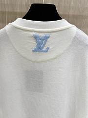 Louis Vuitton white short-sleeved embroidered wool T-shirt - 5