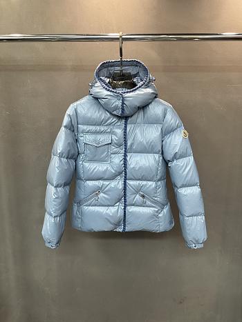 Moncler Glareins Slim Waist Cable Knit Women's Down Jacket Blue