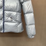 Moncler Glareins Slim Waist Cable Knit Women's Down Jacket Blue - 5