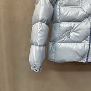 Moncler Glareins Slim Waist Cable Knit Women's Down Jacket Blue - 3