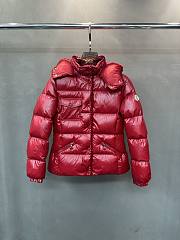 Moncler Glareins Slim Waist Cable Knit Women's Down Jacket Red - 1