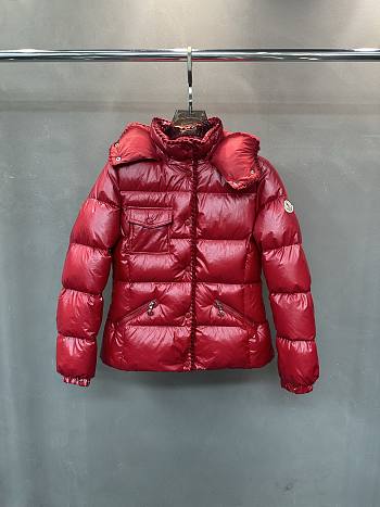 Moncler Glareins Slim Waist Cable Knit Women's Down Jacket Red
