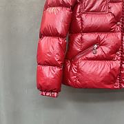 Moncler Glareins Slim Waist Cable Knit Women's Down Jacket Red - 3