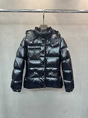 Moncler Glareins Slim Waist Cable Knit Women's Down Jacket Black - 1