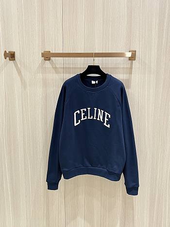 Celine slogan patch sweatshirt dark blue