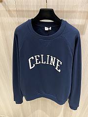 Celine slogan patch sweatshirt dark blue - 4