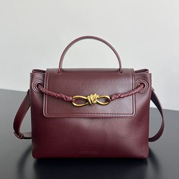 Bottega Venete Ciao Ciao Bag Silky calfskin leather top handle bag with two-way flap barolo