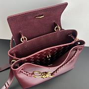 Bottega Venete Ciao Ciao Bag Silky calfskin leather top handle bag with two-way flap barolo - 3