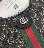 Gucci Giglio small tote bag in black and white GG denim - 6