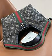 Gucci Giglio small tote bag in black and white GG denim - 3