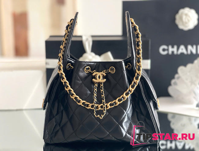 Chanel Mini 25 Hobo Bag Lambskin In Black - 1