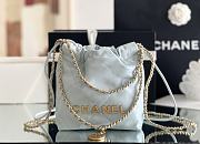 Chanel 22 mini bag Glossy Calfskin & Gold Metal Blue AS3260 - 1