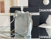 Chanel 22 mini bag Glossy Calfskin & Gold Metal Blue AS3260 - 2