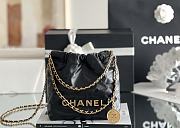 Chanel 22 mini bag Glossy Calfskin & Gold Metal Black AS3260 - 1