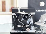 Chanel 22 mini bag Glossy Calfskin & Silver Metal Black AS3260 - 1