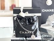 Chanel 22 mini bag Glossy Calfskin & Silver Metal Black AS3260 - 5