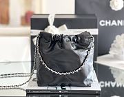 Chanel 22 mini bag Glossy Calfskin & Silver Metal Black AS3260 - 3